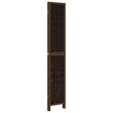 Room Divider 4 Panels Dark Brown Solid Wood Paulownia 358660