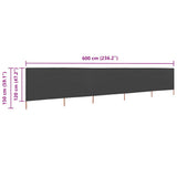 5-panel Wind Screen Fabric 600x120 cm Anthracite 47162