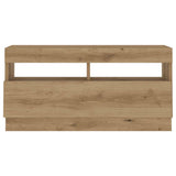 TV Cabinet with LED Lights Artisian Oak 80x35x40 cm Engineered Wood 856358