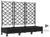Garden Planter with Irrigation&Wheels 3 pcs Black PP 3423087