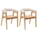 Dining Chairs 2 pcs Natural 54 x 57 x 73 cm Solid Rubber Wood 42020423