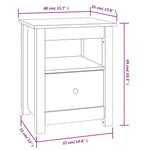 Bedside Cabinet White 40x35x49 cm Solid Wood Pine 813711