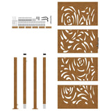Garden Gate 100x200 cm Weathering Steel Flame Design 4100998