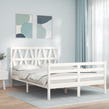 Bed Frame without Mattress White 120x200 cm Solid Wood 3194372