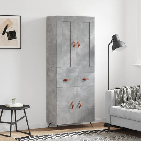 Highboard Concrete Grey 69.5x34x180 cm Engineered Wood 3199853