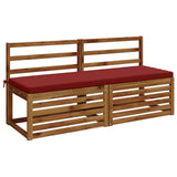 2-Piece Bench Cushions SOEST 2 pcs 100% Polyester Wine Red 949485