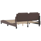 Bed Frame with LED without Mattress "Zadar" Brown 160x200 cm 3214119