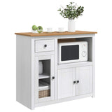 Microwave Sideboard PANAMA White and Honey Wax Solid-Pine 42033389