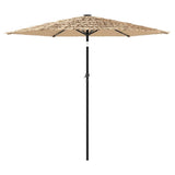 Garden Parasol with LEDs and Steel Pole Brown 268x268x226 cm 4005120