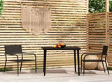 Garden Dining Set Black PE Rattan, Steel, Glass Standard 3099589