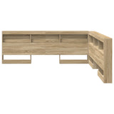 Storage Headboard with Shelf Sonoma Oak 180 cm Engineered Wood 3335511