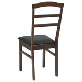 Dining Chair 2 pcs Light Brown and Black Solid Rubber Wood 42020493