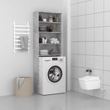 Washing Machine Cabinet Concrete Grey 64x24x190 cm 808408