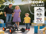 Kids Pedal Go Kart with Steel Frame, Sporty Design, for Ages 2-5 Years, Black T3398P422449