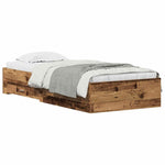 Bed Frame with Drawers Old wood 90 x 190 cm Engineered wood 3333990