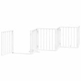 Dog Gate with Door Foldable 15 Panels White 750 cm Poplar Wood 3155537
