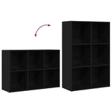 Book Cabinet Black Oak 66x30x98 cm Engineered Wood 862420