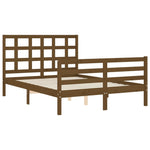 ZNTS Bed Frame with Headboard Honey Brown Small Double Solid Wood 3193959