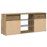 TV Cabinet with LED Lights Artisian Oak 120x30x50 cm Engineered Wood 856352