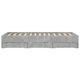 Bed Frame with Drawers without Mattress Concrete Grey 150x200 cm King Size 3207269