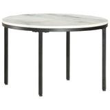Coffee Table White and Black 65 cm Real Solid Marble 286410