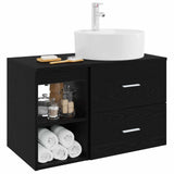 Bathroom Furniture Set 2 pcs Black Oak Engineered Wood 3403905
