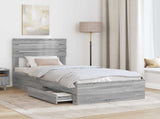Bed Frame with Drawer with Headboard Manual Engineered Wood 3411688