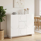 Sideboard High Gloss White 85.5 x 31 x 75 cm Engineered Wood 8011553