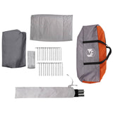 Family Tent with Rainfly Water-resistant tunnel Grey and Orange 42017462