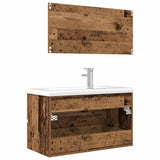 3 Piece Bathroom Furniture Set Old Wood Engineered Wood 3328939