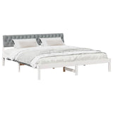 Bed frame White and light grey 180 x 200 cm Solid pine wood 3394347