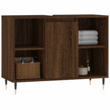 Bathroom Cabinet Brown Oak 80x33x60 cm Engineered Wood 831627
