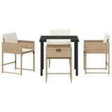 Garden Dining Set 5 pcs Beige Poly Rattan 3380729