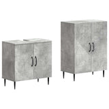 2 Piece Bathroom Cabinet Set HAARLEM Concrete Grey 3417615