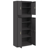 Storage Cabinet 2 pcs Black 80 x 40 x 210 cm Steel Lockable 3438741