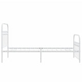 Metal Bed Frame without Mattress with Footboard White 90x190cm 376659
