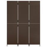 Room Divider 3 Panels Brown Poly Rattan 365357