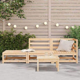 Garden Sofa with Footstool 2-Seater Solid Wood Pine 837970