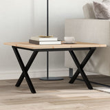 Coffee Table X-Frame 60x60x40 cm Solid Wood Pine and Steel 3282682