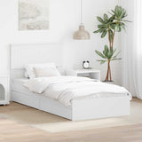 Storage Bed with Headboard White 90 x 200 cm Engineered Wood 3410833