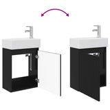 Bathroom Vanity Unit with Tap Black 45.5 x 22.5 x 84 cm 889452