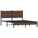 Metal Bed Frame without Mattress Brown Oak 150x200 cm 4007924