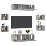 8 Piece TV Cabinet Set Concrete Grey Engineered Wood 3079066
