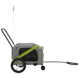 Pet Bike Trailer Green and Grey Oxford Fabric and Iron 93899