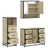 3 Piece Bathroom Furniture Set Sonoma Oak Engineered Wood 3301051
