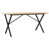 Dining Table X-Frame 160x80x75.5 cm Solid Wood Pine and Steel 3282765