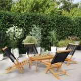 Folding Garden Chairs 4 pcs Black Solid Wood Acacia 3214628