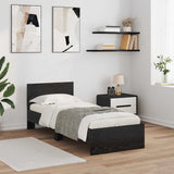 Bed Frame with Headboard Black Oak 75 x 190 cm Engineered Wood 885843