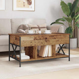 Coffee Table Old Wood 100 x 55 x 48.5 cm Engineered Wood 883035