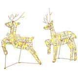 LED Reindeers with 40 LEDs 5 pcs Gold PET 3399388